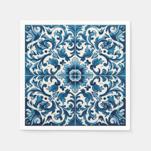 Portugiesisch-blaue Fliese Serviette