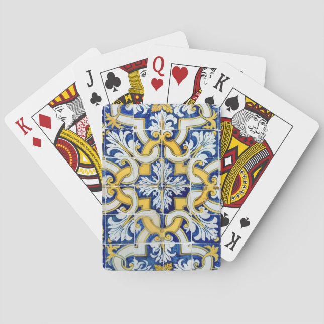 Portugiesisch-blaue Fliese Spielkarten (Rückseite)