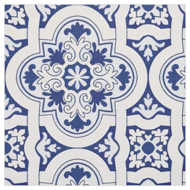 Portugiesisch-blaue Fliese Stoff (Muster)