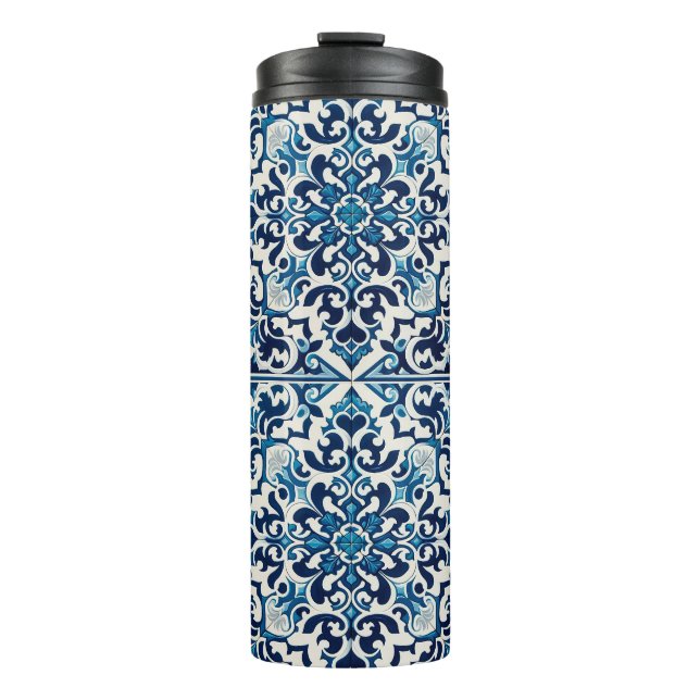Portugiesisch-blaue Fliese Thermosbecher (Vorderseite)