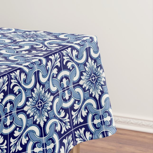 Portugiesisch-blaue Fliese Tischdecke (Beispiel)