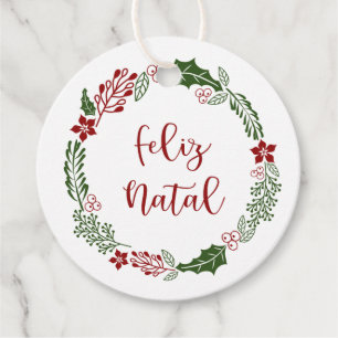 Portugiesisch frohe Weihnachten, Feliz Natal, Cust Geschenkanhänger