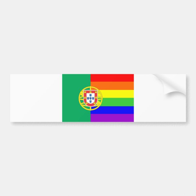 Portugiesisch-Homosexuell-Stolz-Regenbogenflagge h Autoaufkleber (Vorne)