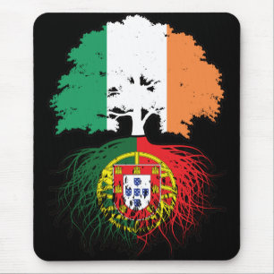 Portugiesisch Irisch Irland Baum Wurzeln Flagge Mousepad