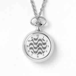 Portugiesisch-Kobelstein Schwarz-Weiß-Wellen Armbanduhr