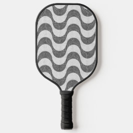 Portugiesisch-Kobelstein Schwarz-Weiß-Wellen Pickleball Schläger