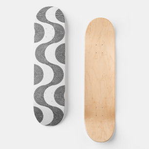 Portugiesisch-Kobelstein Schwarz-Weiß-Wellen Skateboard