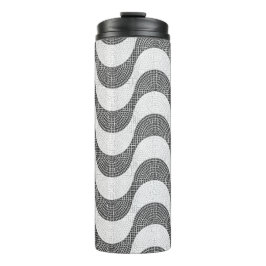 Portugiesisch-Kobelstein Schwarz-Weiß-Wellen Thermosbecher