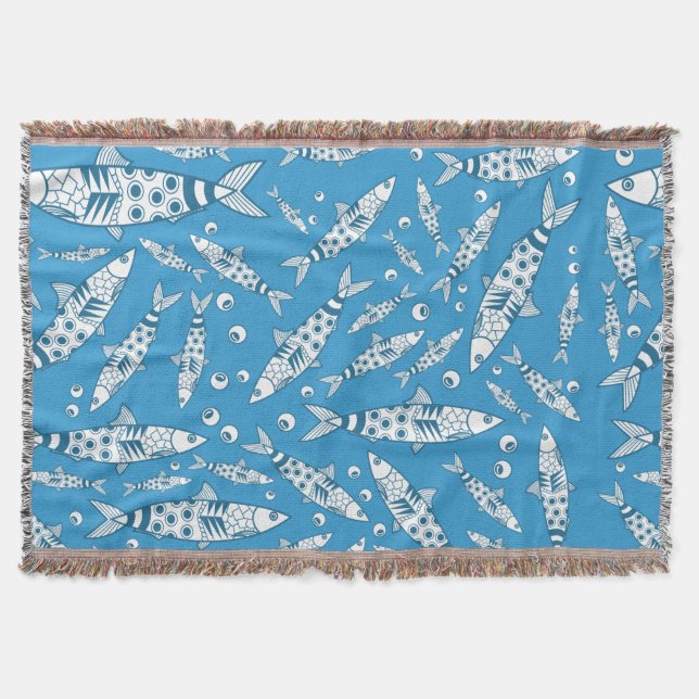 Portugiesisch Lissabon Sardines Pattern Azulejos B Decke (Vorderseite)