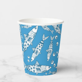 Portugiesisch Lissabon Sardines Pattern Azulejos B Pappbecher