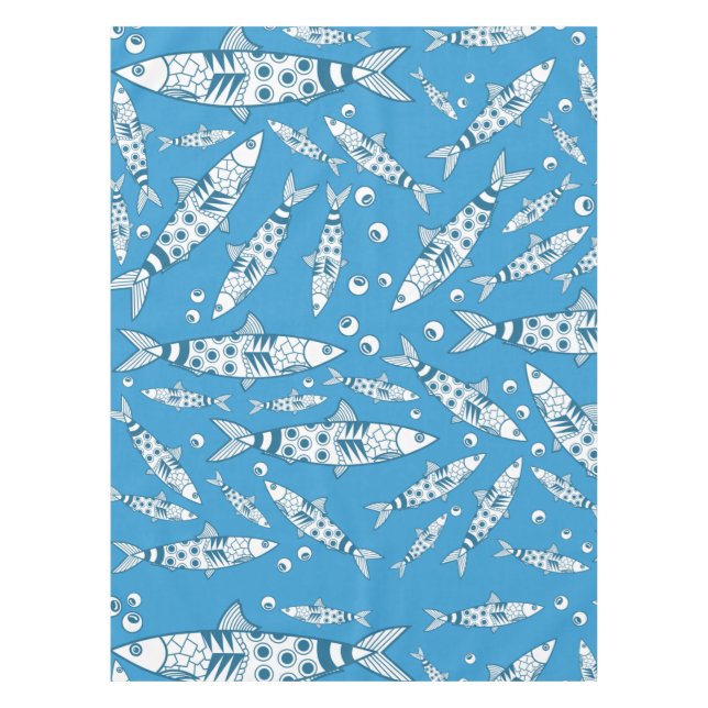 Portugiesisch Lissabon Sardines Pattern Azulejos B Tischdecke (Vorderseite)
