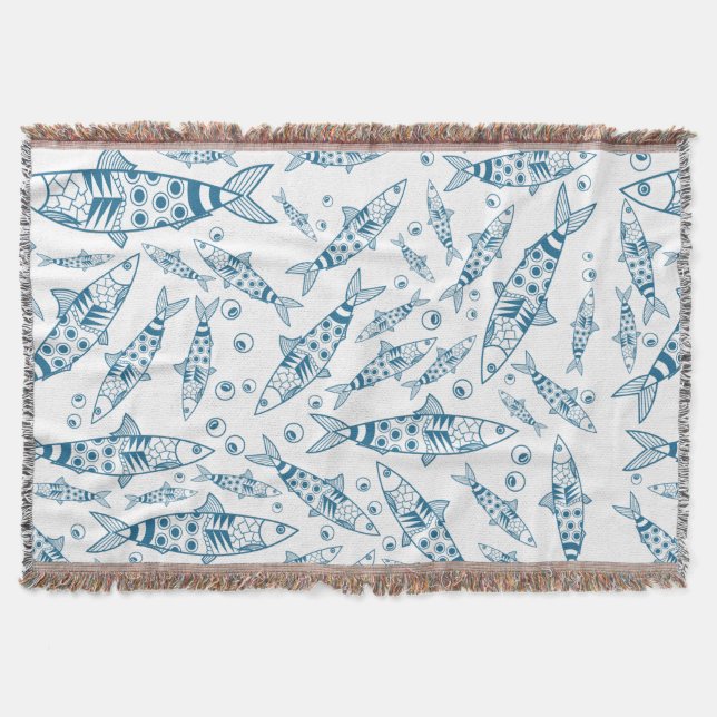 Portugiesisch Lissabon Sardines Pattern Azulejos W Decke (Vorderseite)