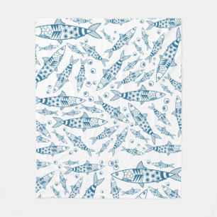Portugiesisch Lissabon Sardines Pattern Azulejos W Fleecedecke