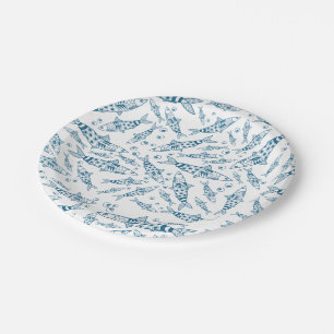 Portugiesisch Lissabon Sardines Pattern Azulejos W Pappteller
