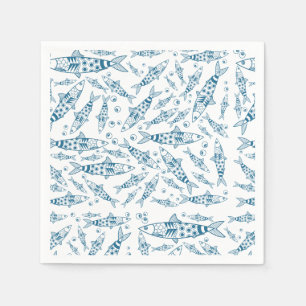 Portugiesisch Lissabon Sardines Pattern Azulejos W Serviette