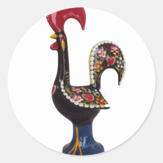 Portugiesisch Lucky Rooster Runder Aufkleber