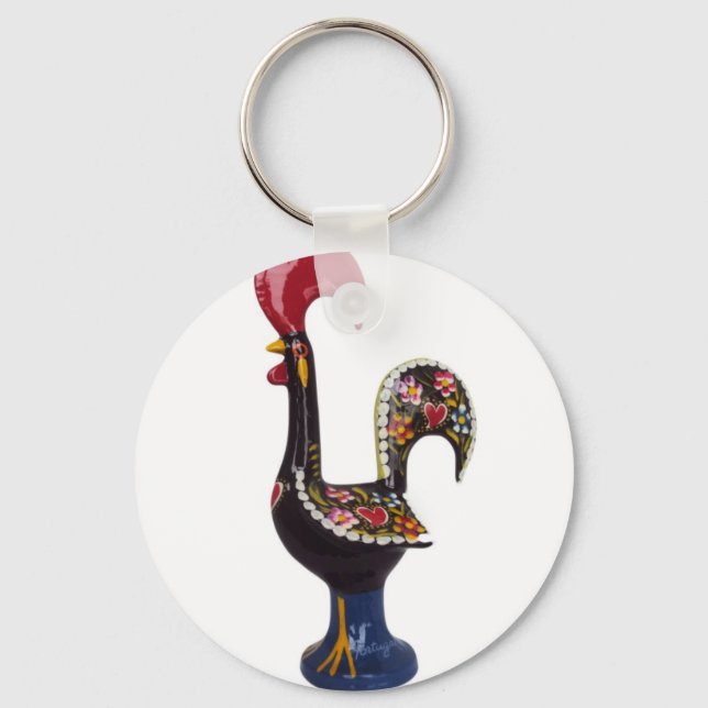Portugiesisch Lucky Rooster Schlüsselanhänger (Vorderseite)