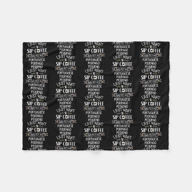 Portugiesisch Podengo Pequeno Geschenk Sift Kaffee Fleecedecke (Vorderseite (Horizontal))