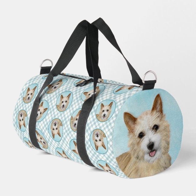 Portugiesisch Podengo Pequeno Malerei Original Kun Duffle Bag (Linke Seite)