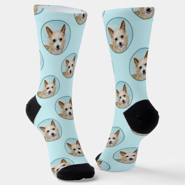 Portugiesisch Podengo Pequeno Malerei Original Kun Socken (Gewinkelt)