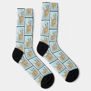 Portugiesisch Podengo Pequeno Malerei Original Kun Socken