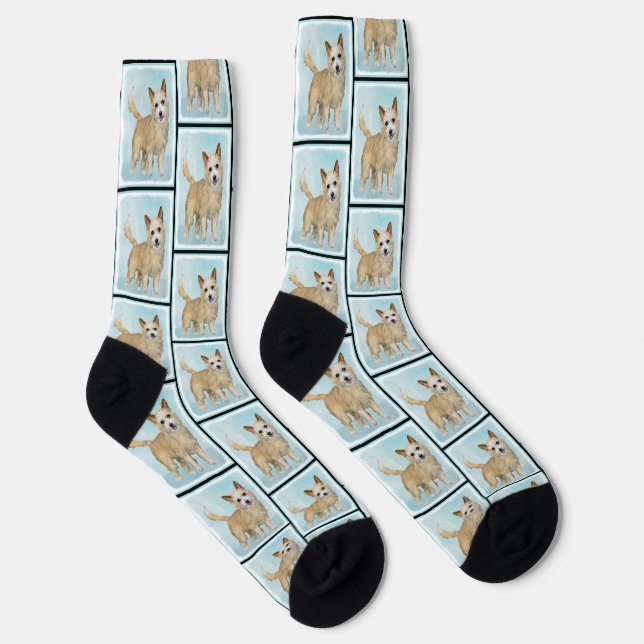 Portugiesisch Podengo Pequeno Malerei Original Kun Socken (Rechts)