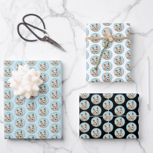 Portugiesisch Podengo Pequeno Malerei - Originelle Geschenkpapier Set (Vorderseite)