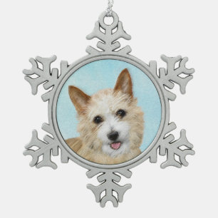 Portugiesisch Podengo Pequeno Malerei - Originelle Schneeflocken Zinn-Ornament