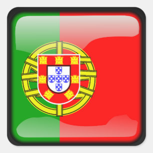 Portugiesisch poliert quadratischer aufkleber