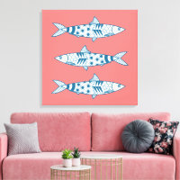 Portugiesisch Sardines Pattern Azulejos Pink