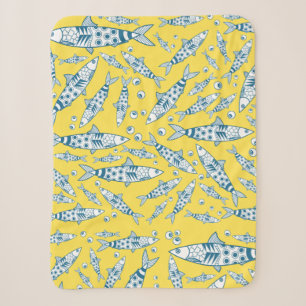 Portugiesisch Sardines Pattern Azulejos Yellow Sherpadecke