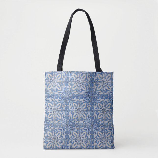 Portugiesisch Tiles Azulejos Blue White Tasche (Vorderseite)