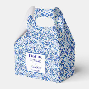 Portugiesisch Tiles Blue Mediterranean Wedding Geschenkschachtel