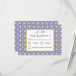 Portugiesisch Tiles Blue White Mediterranean UAWG RSVP Karte