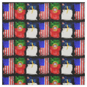 Portugiesische amerikanische Flaggen Stoff