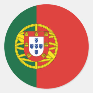 Portugiesische Aufkleber mit abgerundeter Flagge