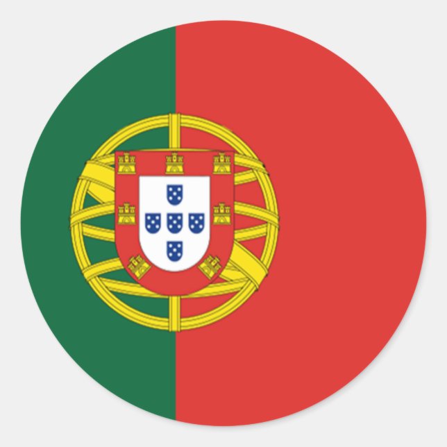 Portugiesische Aufkleber mit abgerundeter Flagge (Vorderseite)