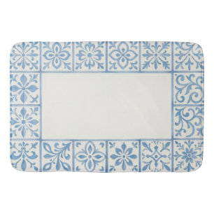 Portugiesische Azulejo-Fliese blau stationäres Des Badematte