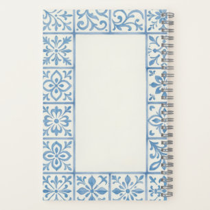 Portugiesische Azulejo-Fliese blau stationäres Des Notizbuch