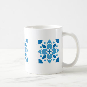 Portugiesische Azulejo-Fliesen-Blumen-Tasse – Blau Kaffeetasse