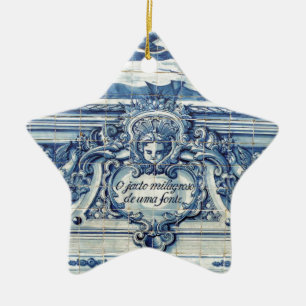 Portugiesische blau-weiße Wandfliesen mit Engeln Keramikornament
