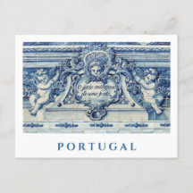 Portugiesische blau-weiße Wandfliesen mit Engeln