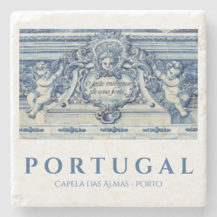 Portugiesische blau-weiße Wandfliesen mit Engeln Steinuntersetzer