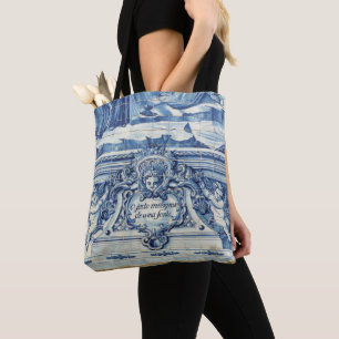 Portugiesische blau-weiße Wandfliesen mit Engeln Tasche