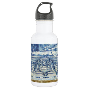 Portugiesische blau-weiße Wandfliesen mit Engeln Trinkflasche