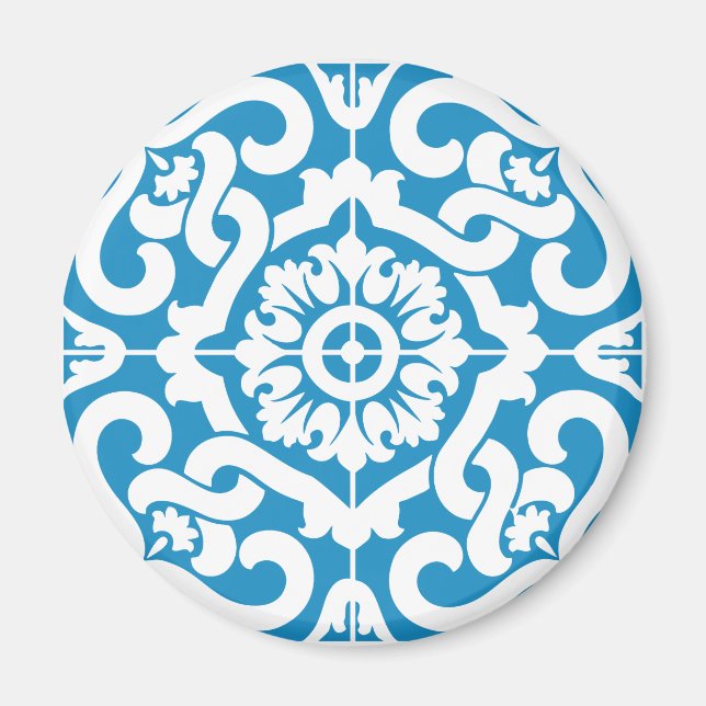 Portugiesische blaue Fliesen 1 Magnet (Vorne)