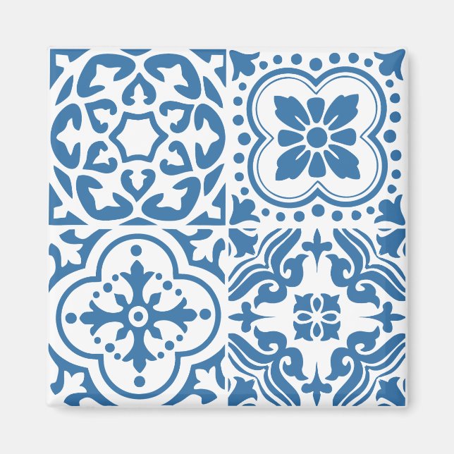 Portugiesische blaue Fliesen 2 Magnet (Vorne)