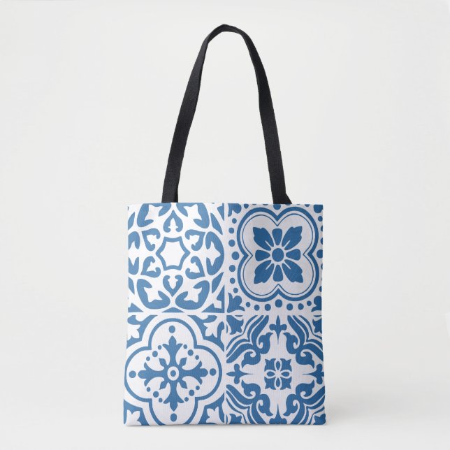 Portugiesische blaue Fliesen 2 Tasche (Vorderseite)