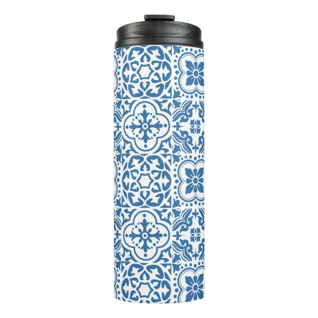 Portugiesische blaue Fliesen 2 Thermosbecher (Vorderseite)