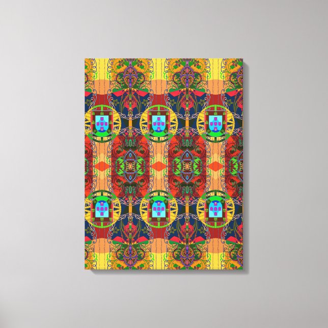 Portugiesische Designs Stretched Canvas Print Leinwanddruck (Vorderseite)